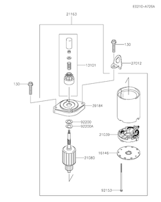 Starter Diagram and Parts List for FR691V-HS05  Cub Cadet Lawn Tractor